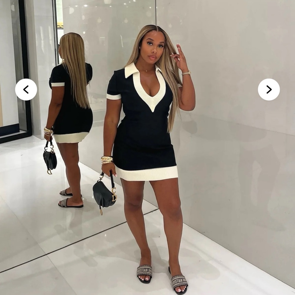Fashion nova Angelina Bandage Mini Dress - Black/White